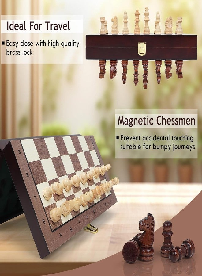SPOCCO | 12"X12" Magnetic Wooden Chess Board Set with 32 Magnetic Pieces | Portable Chess Board Game Compact & Folding - Classic Travel Chess for Kids & Adults | CM90 - Image 5